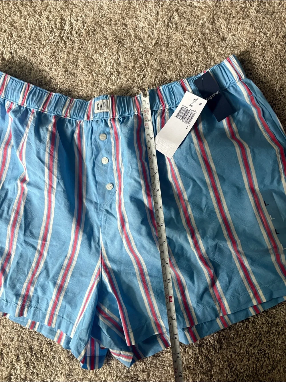 GAP Light Blue Striped Women's Lounge Shorts